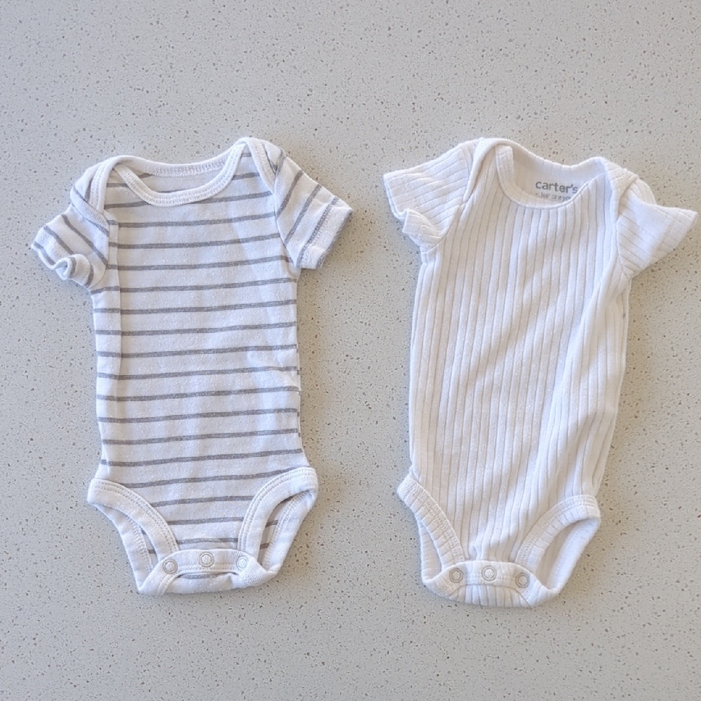 13 Piece Bundle - Neutral and Pastel Baby Pants & Short Sleeve Bodysuits - Picture 5 of 9